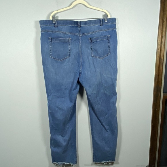 J. Jill Denim High Rise Bootcut Raw Hem Medium Wash Jeans Women's Plus Sz 22 - Picture 3 of 7